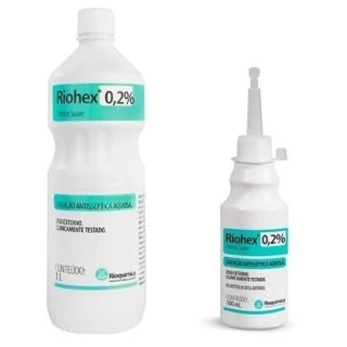 CLOREXIDINA AQUOSA 0,2% RIOHEX 1LT e 100ML - RIOQUIMICA
